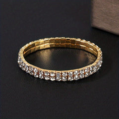 Elegant Diamond Inlay Elastic Bracelet