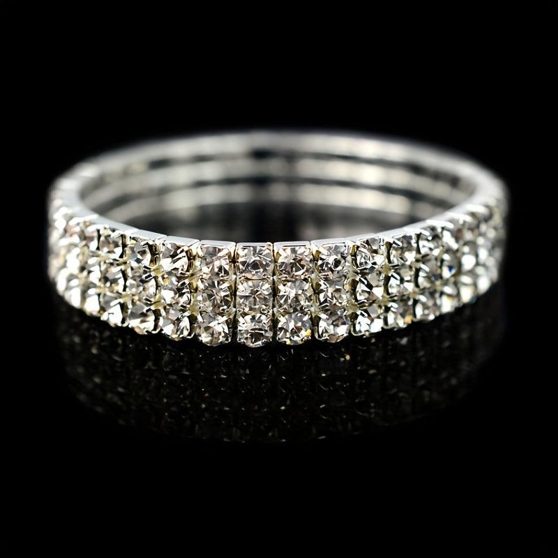 Elegant Diamond Inlay Elastic Bracelet
