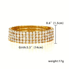 Elegant Diamond Inlay Elastic Bracelet