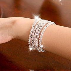 Elegant Diamond Inlay Elastic Bracelet
