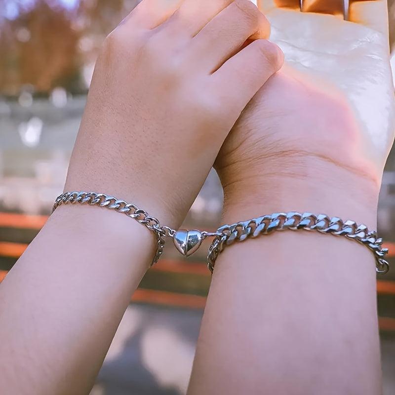 Couple Bracelets Set Magnetic Heart Attraction Bracelets