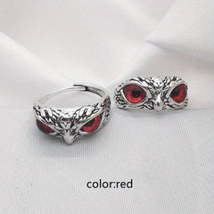 Owl Devil's Eye Ring Retro Creative Exaggerated Animal Opening Adjustable Finger