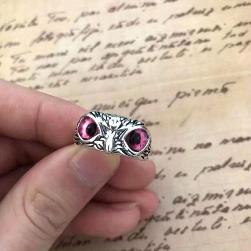 Owl Devil's Eye Ring Retro Creative Exaggerated Animal Opening Adjustable Finger