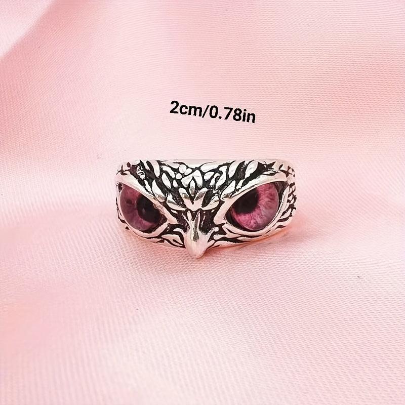 Owl Devil's Eye Ring Retro Creative Exaggerated Animal Opening Adjustable Finger