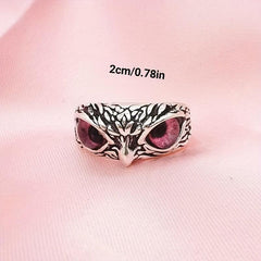 Owl Devil's Eye Ring Retro Creative Exaggerated Animal Opening Adjustable Finger