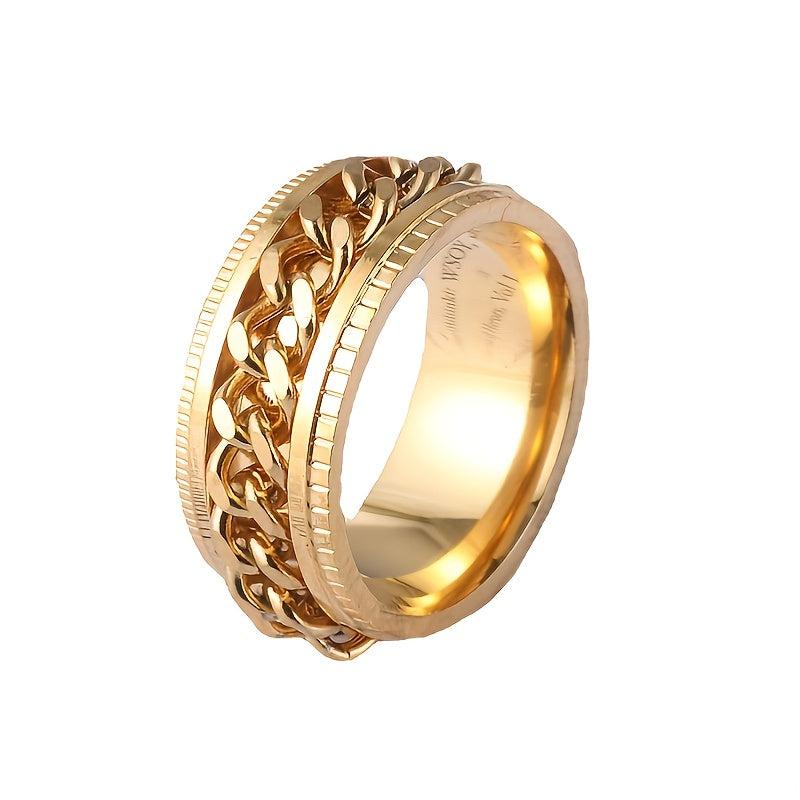 Men's Stainless Steel Rotatable Chain Ring