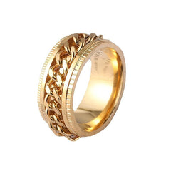 Men's Stainless Steel Rotatable Chain Ring