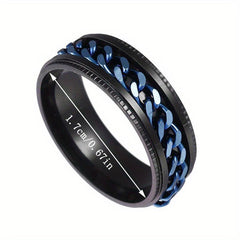 Men's Stainless Steel Rotatable Chain Ring