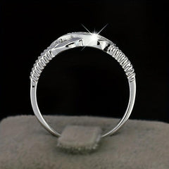 Men's Platinum Ring with Artificial Diamond Inlaid - Character Eight