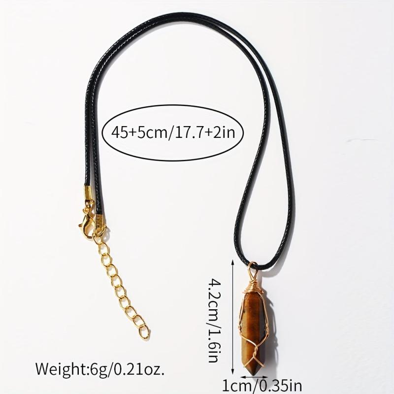 12 Colors Hexagon Pendant Necklace Crystal Lucky Stone Graduation Gift