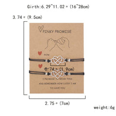 Casual Braided Heart Couples Bracelet Set