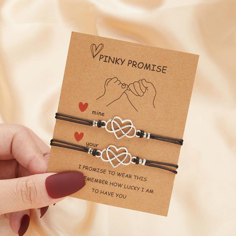 Casual Braided Heart Couples Bracelet Set