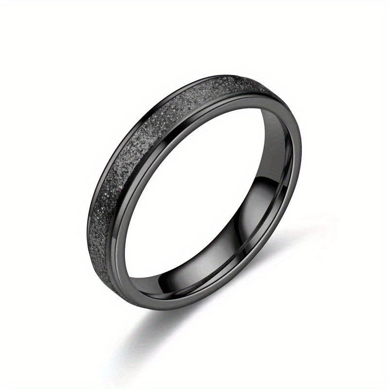 Niche Titanium Steel Frosted Ring For Men Couples 4mm Width
