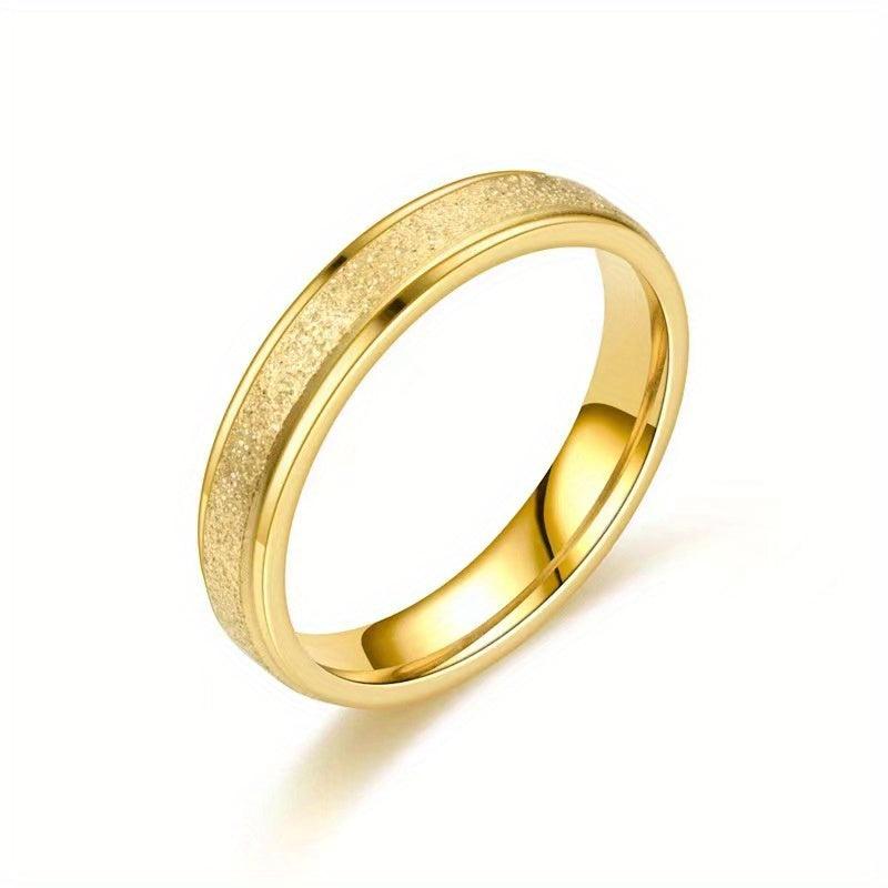 Niche Titanium Steel Frosted Ring For Men Couples 4mm Width