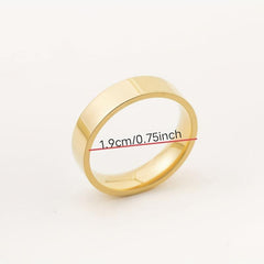Titanium Steel Rings For Men 6MM Polished Couples Rings