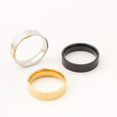 Titanium Steel Rings For Men 6MM Polished Couples Rings