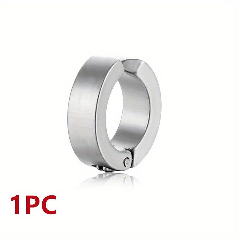 Titanium Steel Men's Hoop Ear Clip Non Pierced Earring