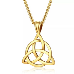 Metal Celtic Knot Pendant Chain Necklace Men Classic Punk Amulet Jewelry