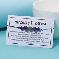 Healing Crystal Stone Beads Men's Bracelet