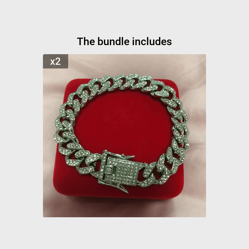 Men's Cuban Chain Zircon Bracelet Hip Hop Ice Town Bracelet