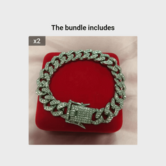 Men's Cuban Chain Zircon Bracelet Hip Hop Ice Town Bracelet