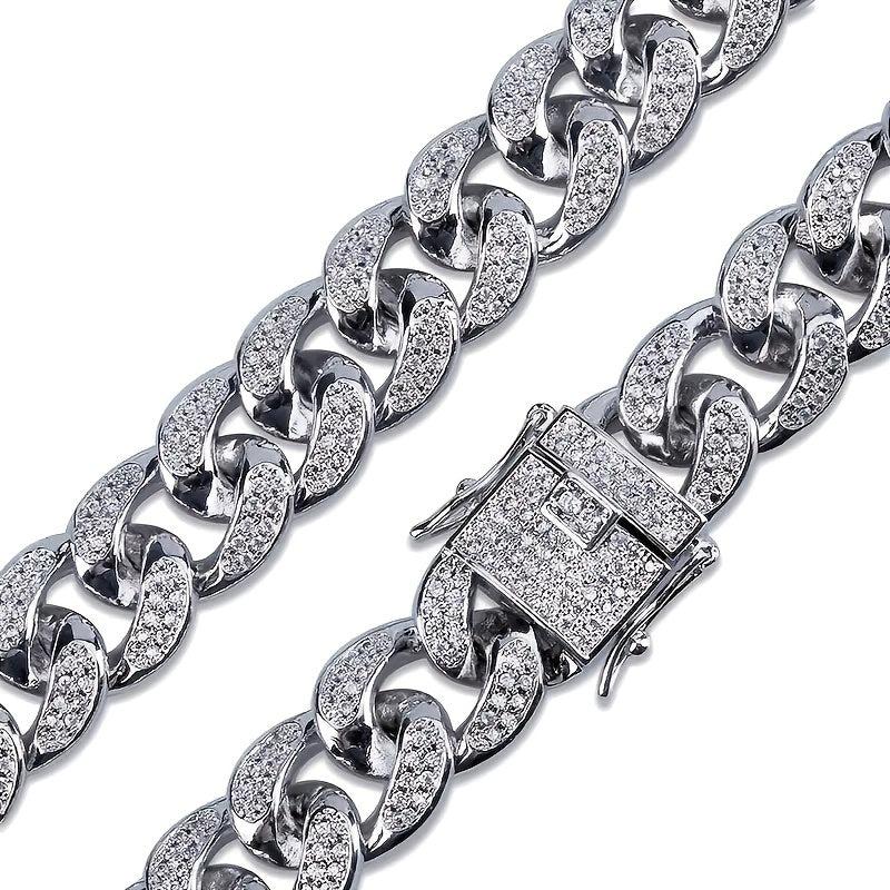 Men's Cuban Chain Zircon Bracelet Hip Hop Ice Town Bracelet