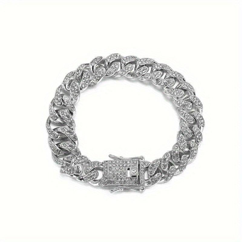 Men's Cuban Chain Zircon Bracelet Hip Hop Ice Town Bracelet