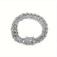 Men's Cuban Chain Zircon Bracelet Hip Hop Ice Town Bracelet