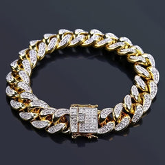 Men's Cuban Chain Zircon Bracelet Hip Hop Ice Town Bracelet