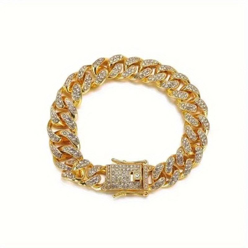 Men's Cuban Chain Zircon Bracelet Hip Hop Ice Town Bracelet