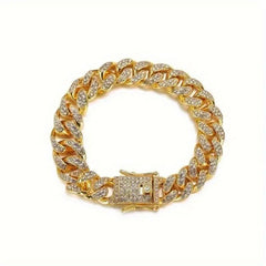 Men's Cuban Chain Zircon Bracelet Hip Hop Ice Town Bracelet