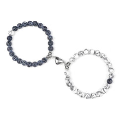 Men's Heart Magnetic Bead Bracelet Set