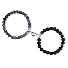 Men's Heart Magnetic Bead Bracelet Set