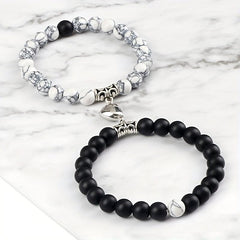 Men's Heart Magnetic Bead Bracelet Set