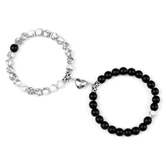 Men's Heart Magnetic Bead Bracelet Set