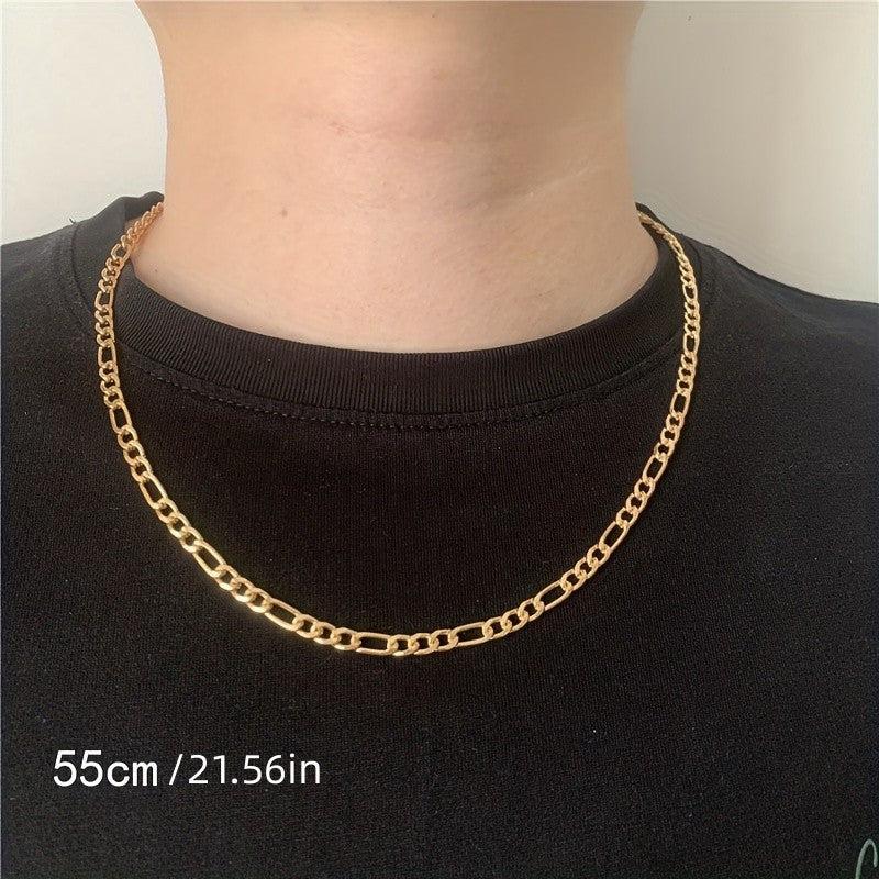 Men's Golden Silver Chain Necklace