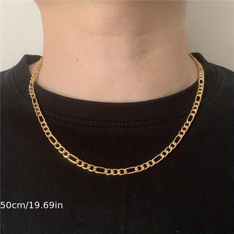 Men's Golden Silver Chain Necklace