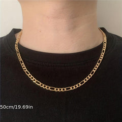 Men's Golden Silver Chain Necklace