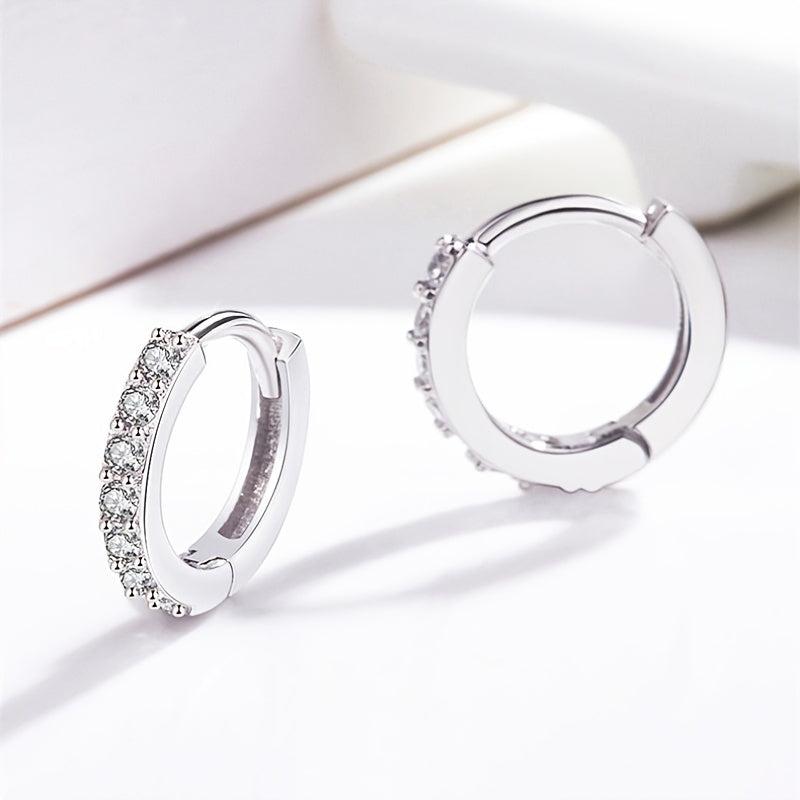 Sterling Silver Needle Drill Earrings Hoop Plated Earring Eco Friendly