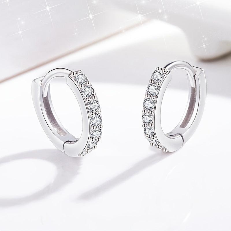 Sterling Silver Needle Drill Earrings Hoop Plated Earring Eco Friendly
