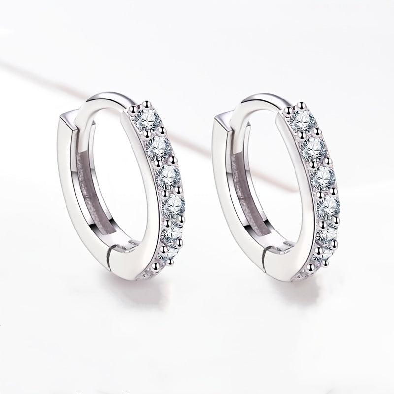 Sterling Silver Needle Drill Earrings Hoop Plated Earring Eco Friendly