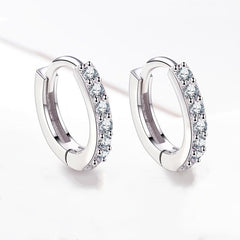 Sterling Silver Needle Drill Earrings Hoop Plated Earring Eco Friendly