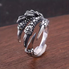 Men's Dragon Claw Hip hop Embossed Retro Ring
