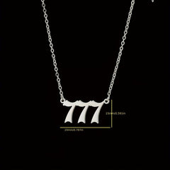 Stainless Steel Angel Number Pendant Necklace Lucky Numbers 111-999 666 000