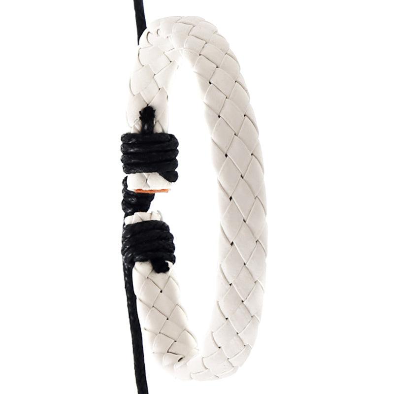 Vintage Men's Braided Leather Hand Rope Bracelet