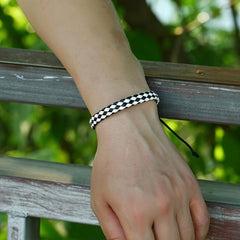 Vintage Men's Braided Leather Hand Rope Bracelet