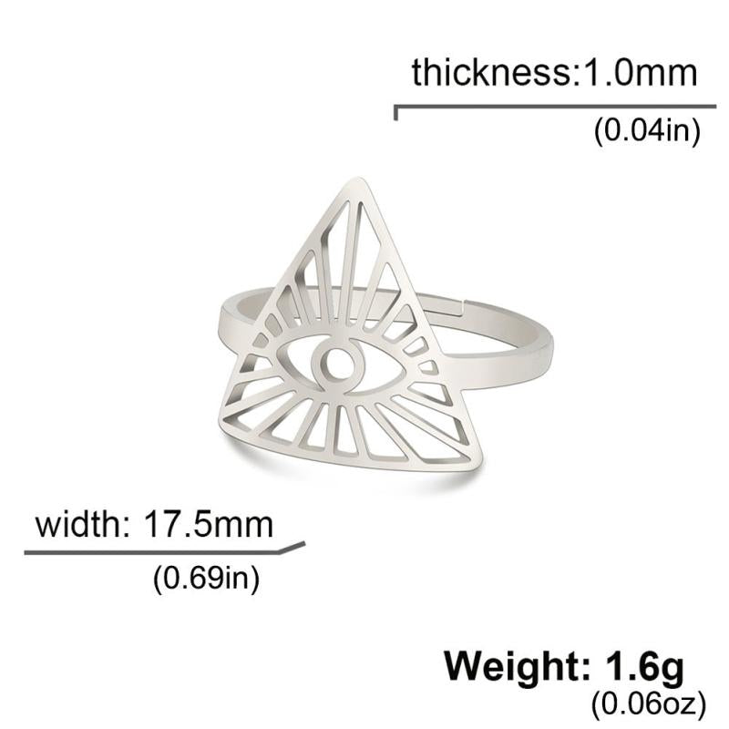 Eye Of God Rings Stainless Steel Open Adjustable Ring Jewelry