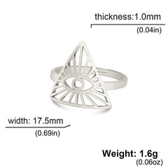 Eye Of God Rings Stainless Steel Open Adjustable Ring Jewelry