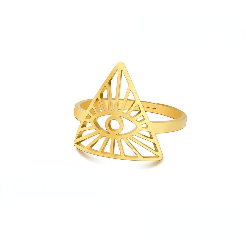 Eye Of God Rings Stainless Steel Open Adjustable Ring Jewelry