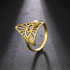 Eye Of God Rings Stainless Steel Open Adjustable Ring Jewelry